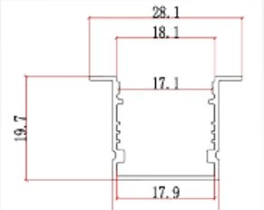 Profilé LED 2020 Recessed