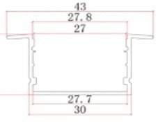 Profilé LED 3020 Recessed